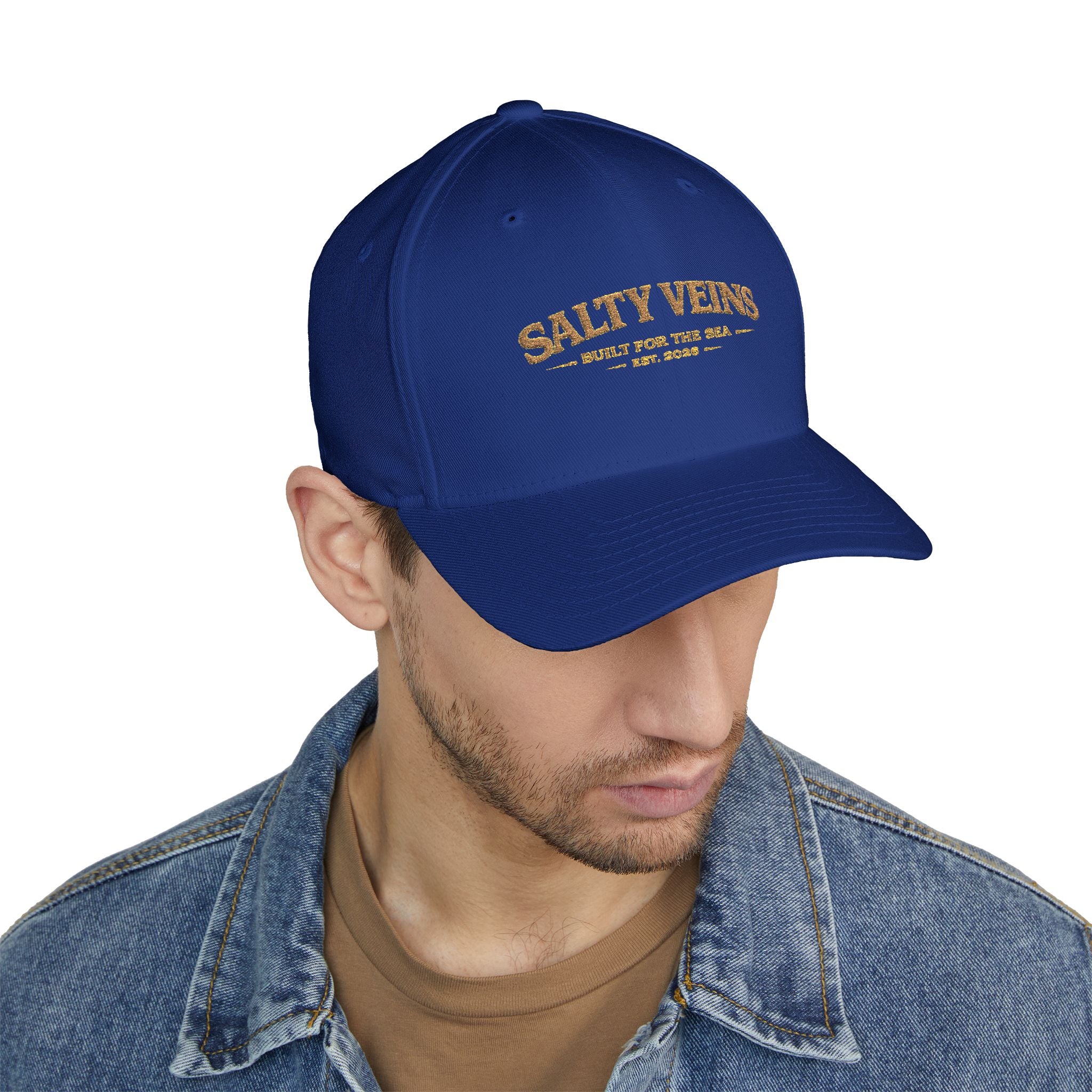 Casquette brodée Salty Veins — Chapeau fermé Beach Life