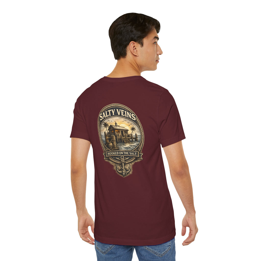 Salty Veins Hooked on the Salt Beach House Tee