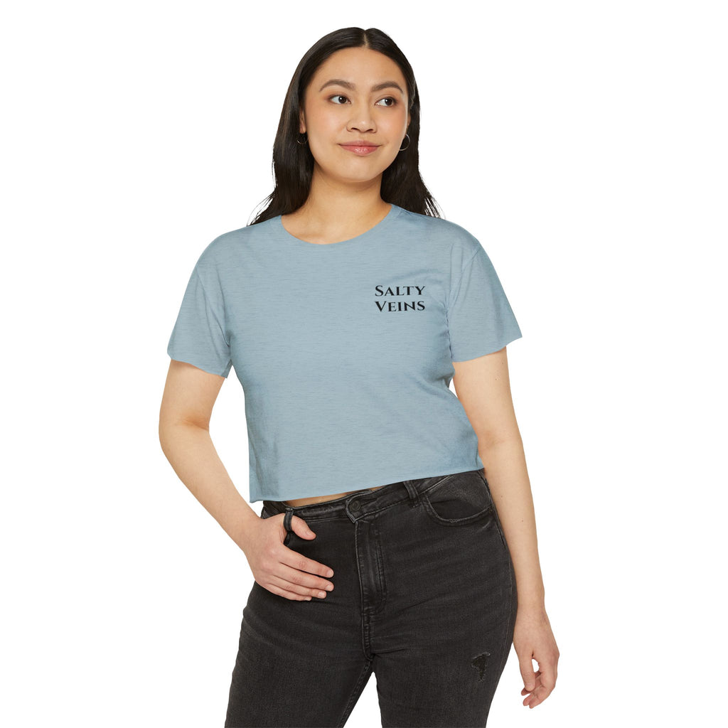 Salty Veins Crop Top — Nautical Lobster Tee