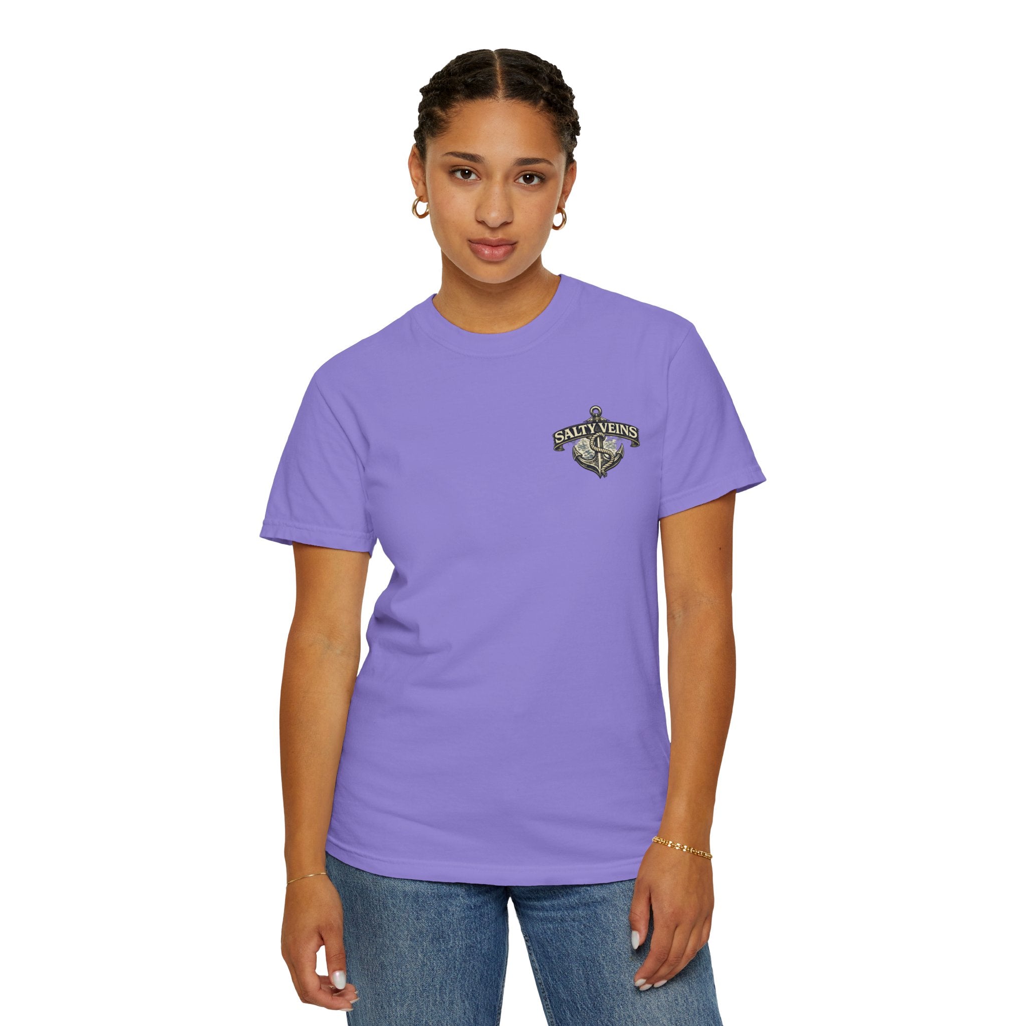 T-shirt Salty Veins Anchor — T-shirt graphique nautique « Legends Never Die »
