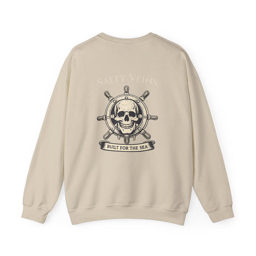 Salty Veins Nautical Skull Crewneck Sweatshirt — 'Built for the Sea'