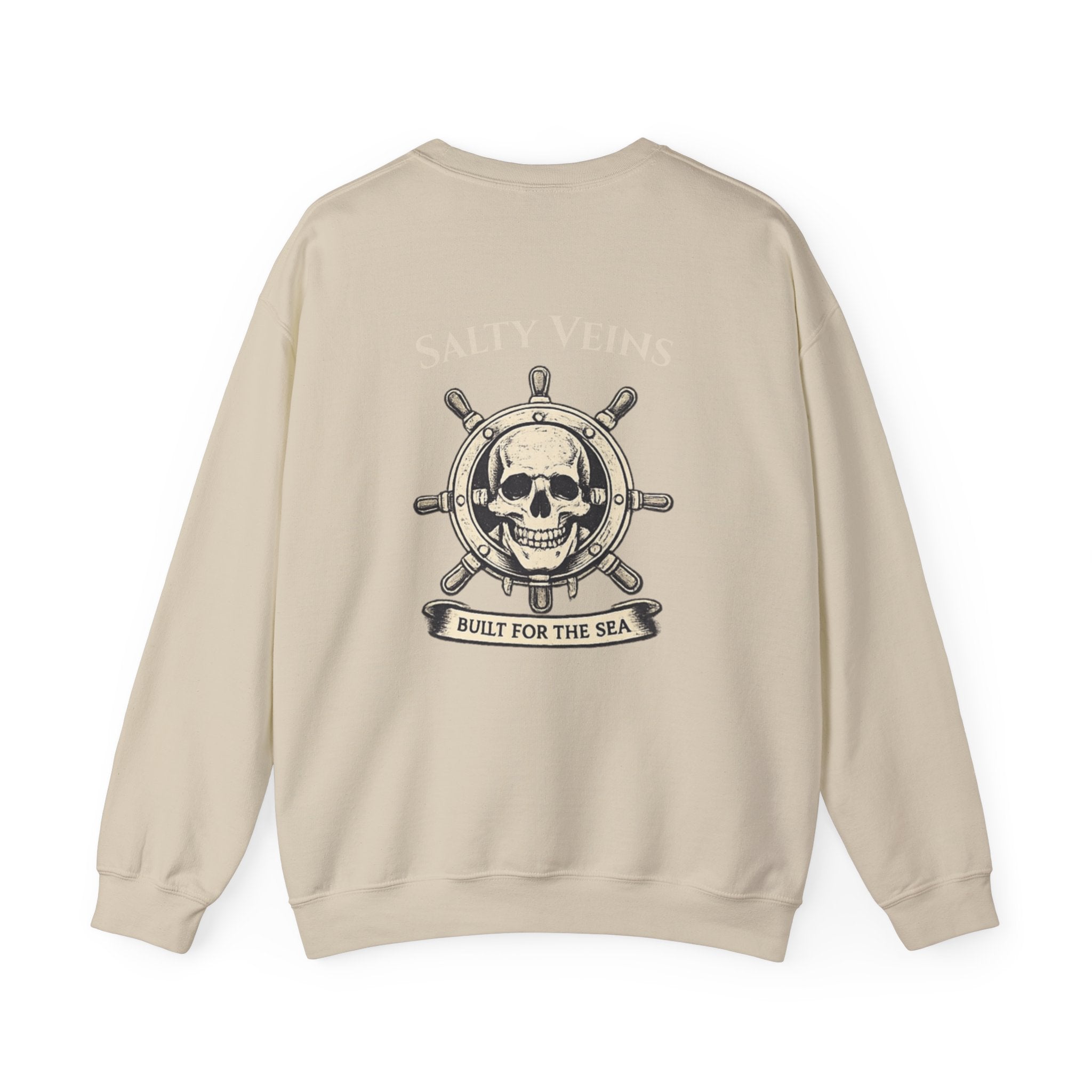 Salty Veins Nautical Skull Crewneck Sweatshirt — 'Built for the Sea'