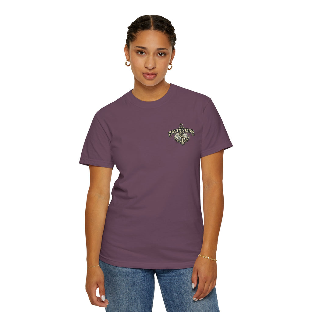 T-shirt Salty Veins Anchor — T-shirt graphique nautique « Legends Never Die »