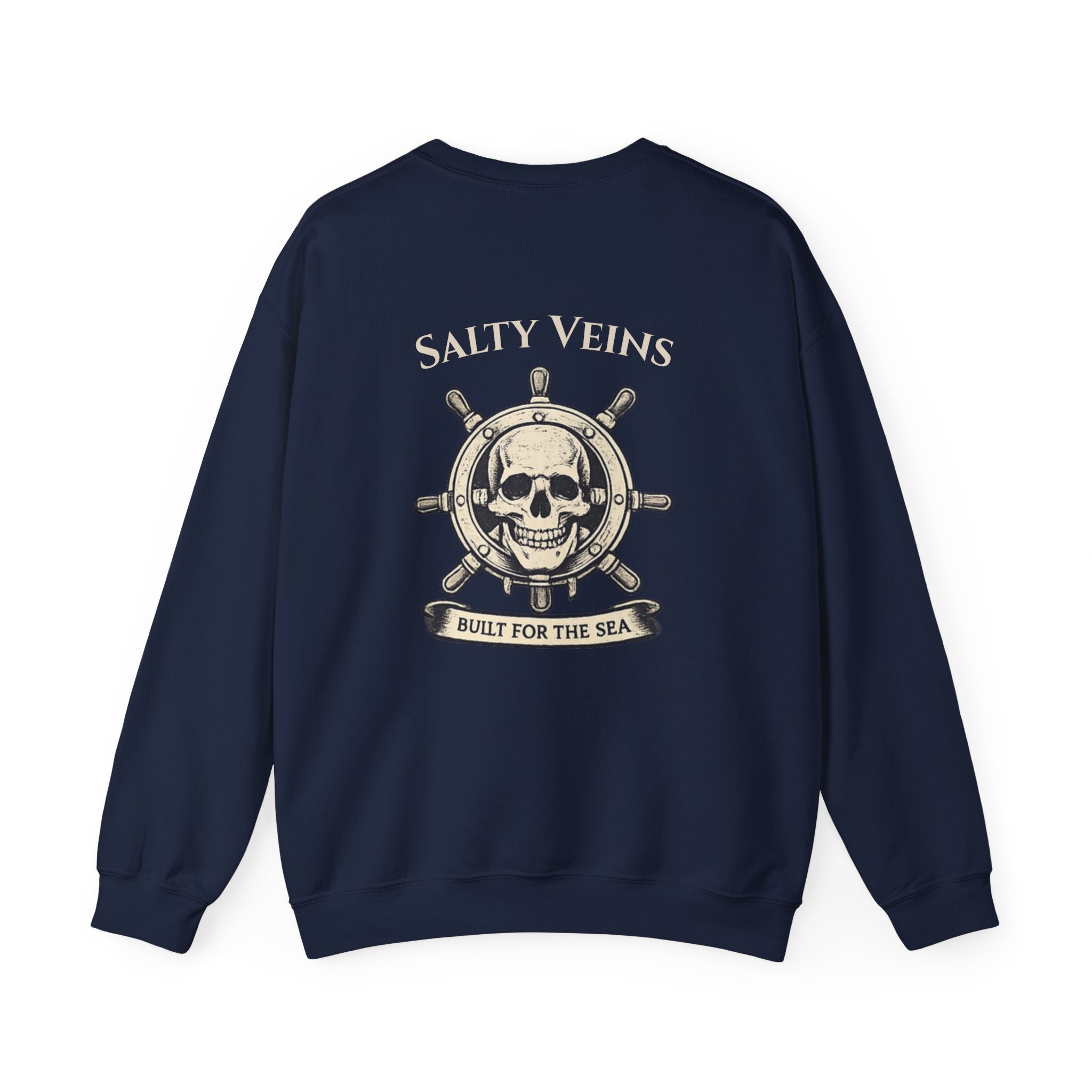 Salty Veins Nautical Skull Crewneck Sweatshirt — 'Built for the Sea'