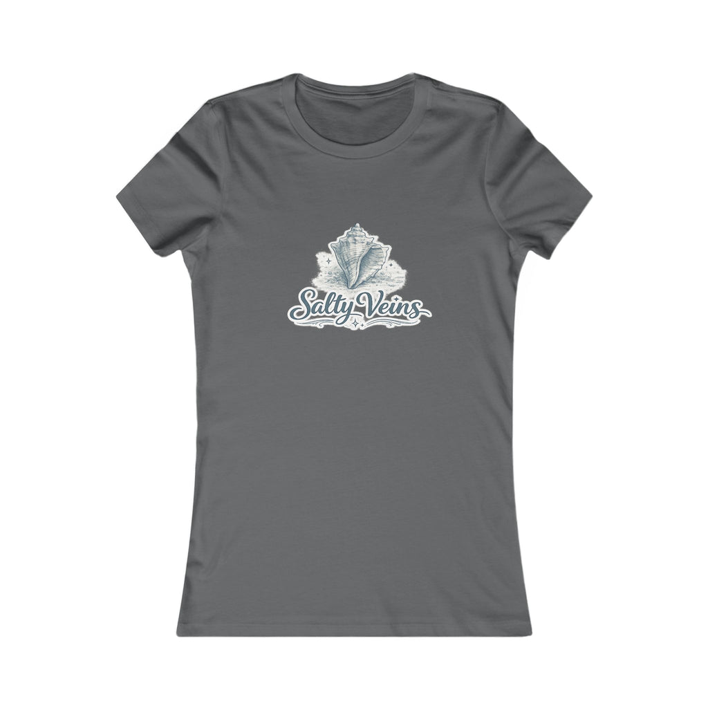 Women's Tee — 'Salty Veins' Coastal Shell Graphic