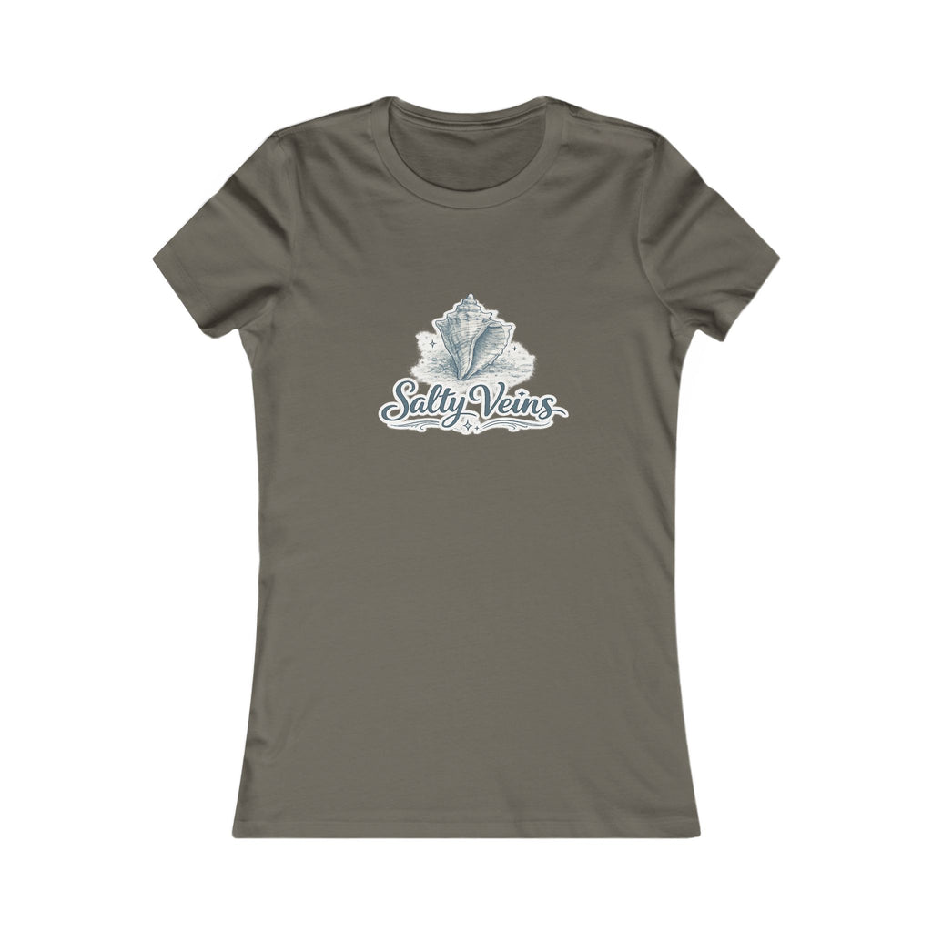 Women's Tee — 'Salty Veins' Coastal Shell Graphic