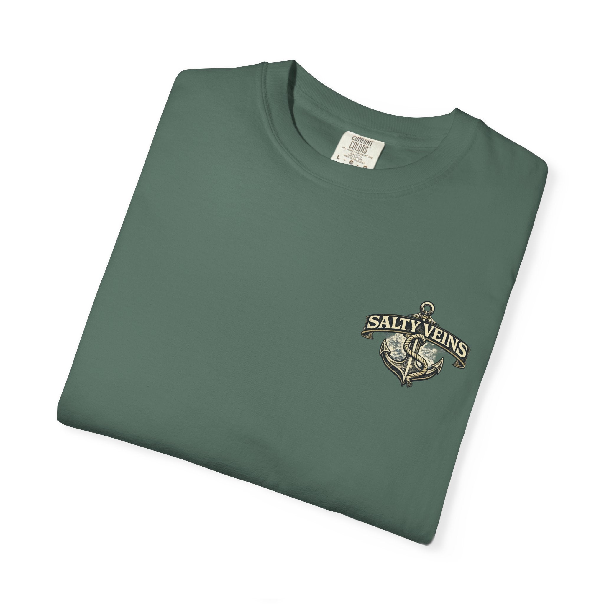 T-shirt Salty Veins Anchor — T-shirt graphique nautique « Legends Never Die »