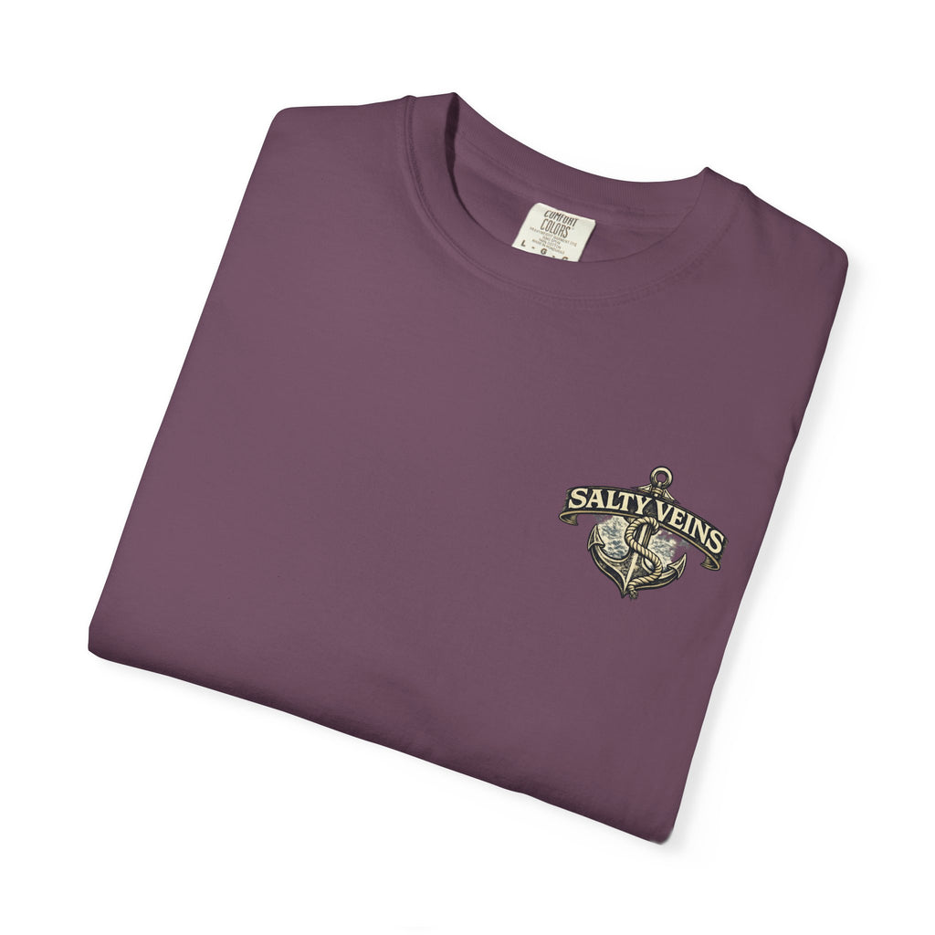 T-shirt Salty Veins Anchor — T-shirt graphique nautique « Legends Never Die »