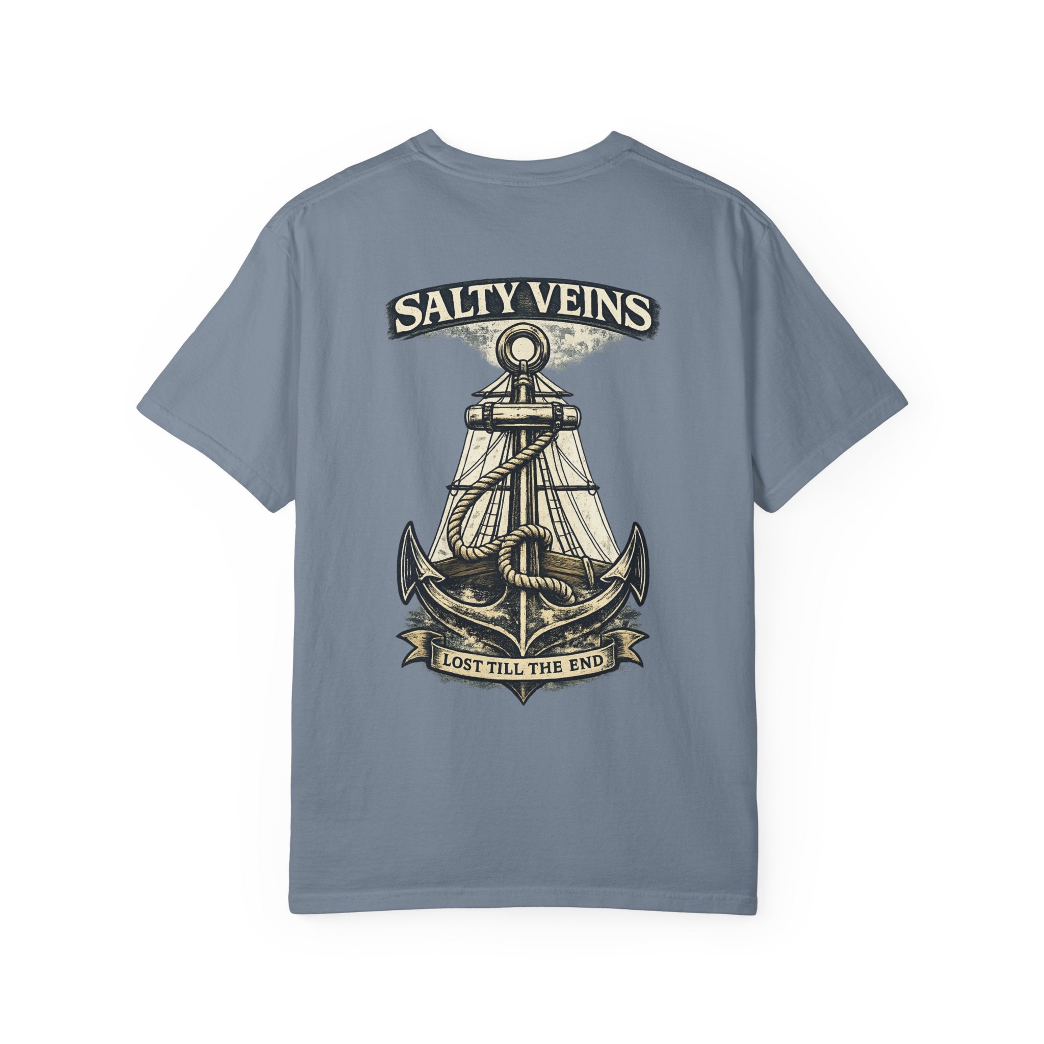 T-shirt graphique Salty Veins Anchor (Lost 'Til The End) — T-shirt col rond vintage nautique