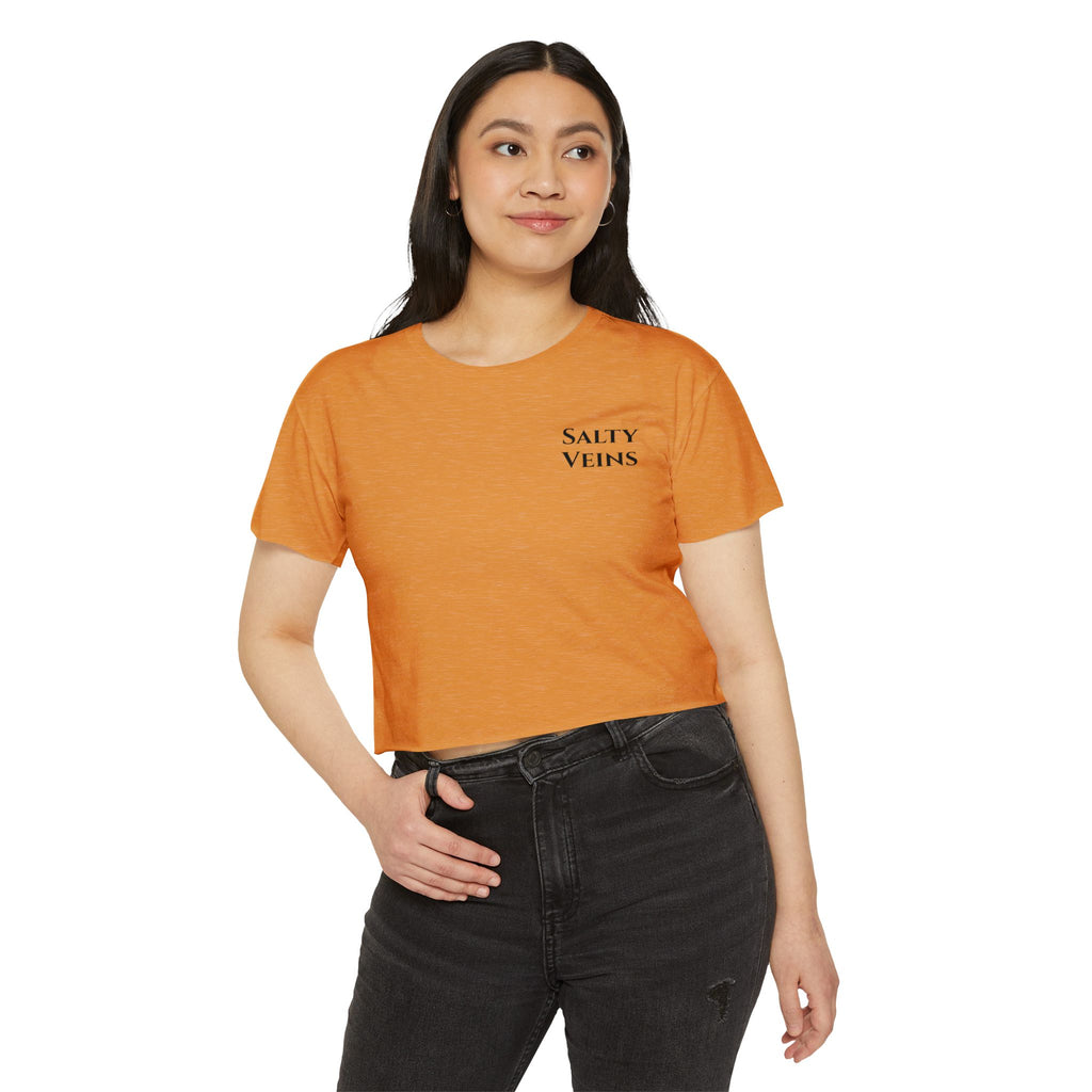Salty Veins Crop Top — Nautical Lobster Tee