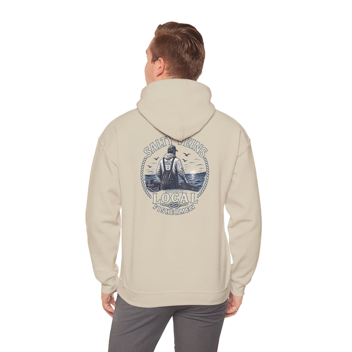 Salty Veins Support Local Fishermen Hoodie