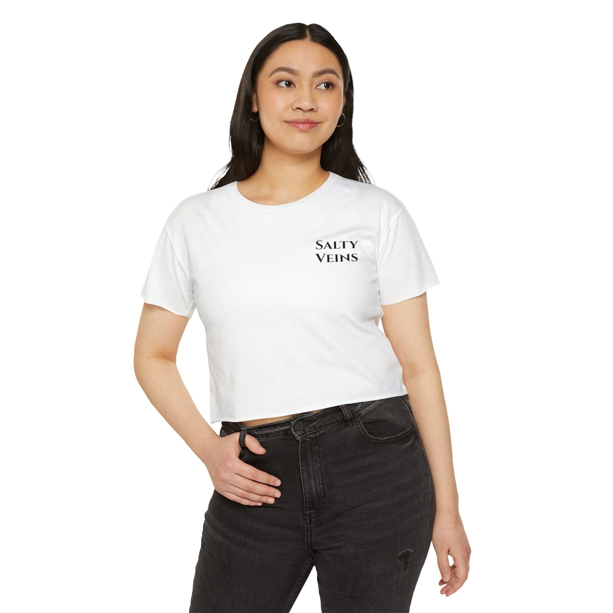 Salty Veins Crop Top — Nautical Lobster Tee