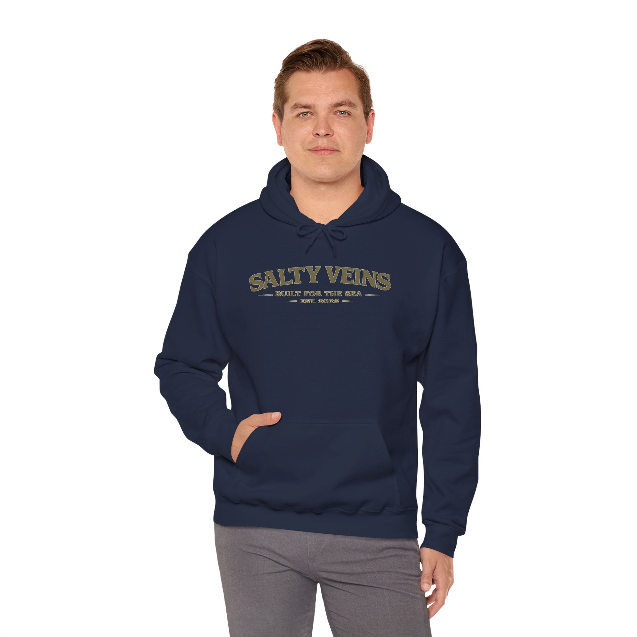 Sweat à capuche Salty Veins – Conçu pour la mer – Pull ras-du-cou Coastal