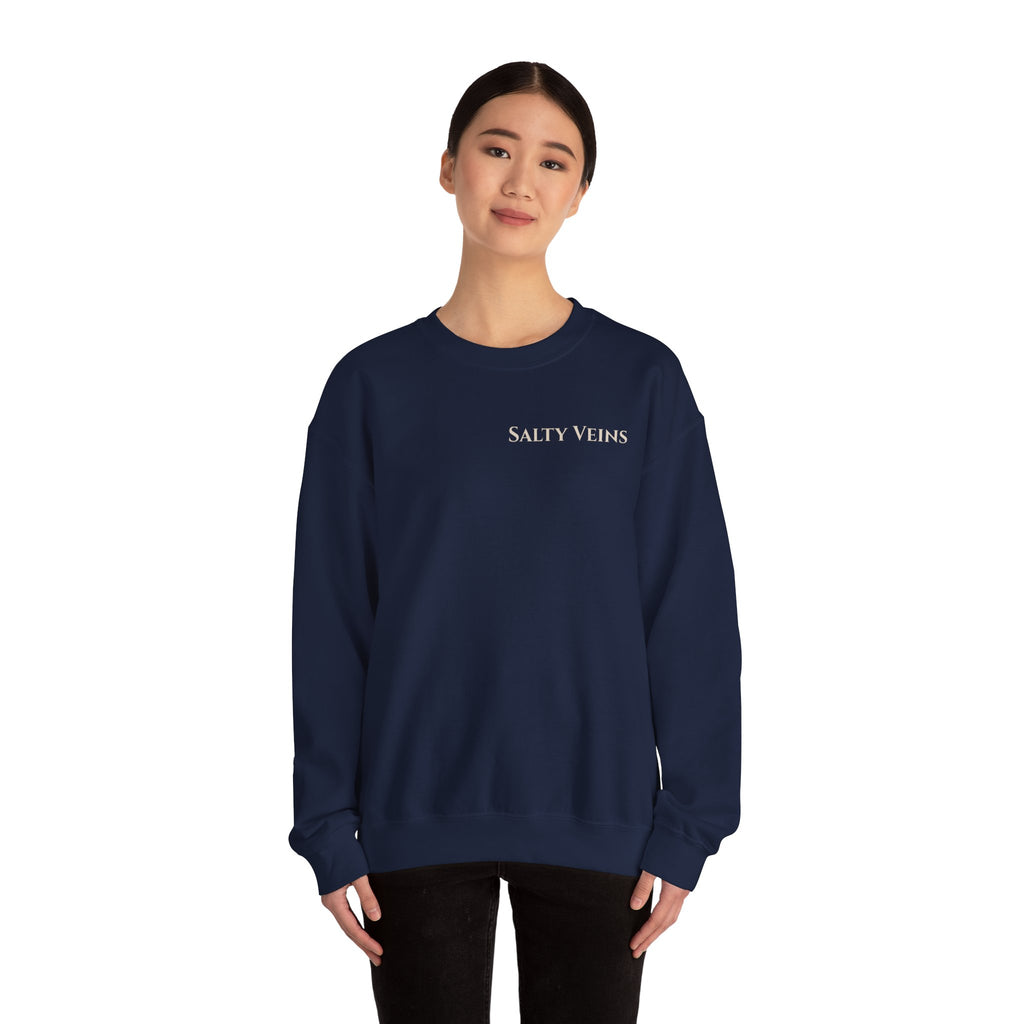 Salty Veins Nautical Skull Crewneck Sweatshirt — 'Built for the Sea'