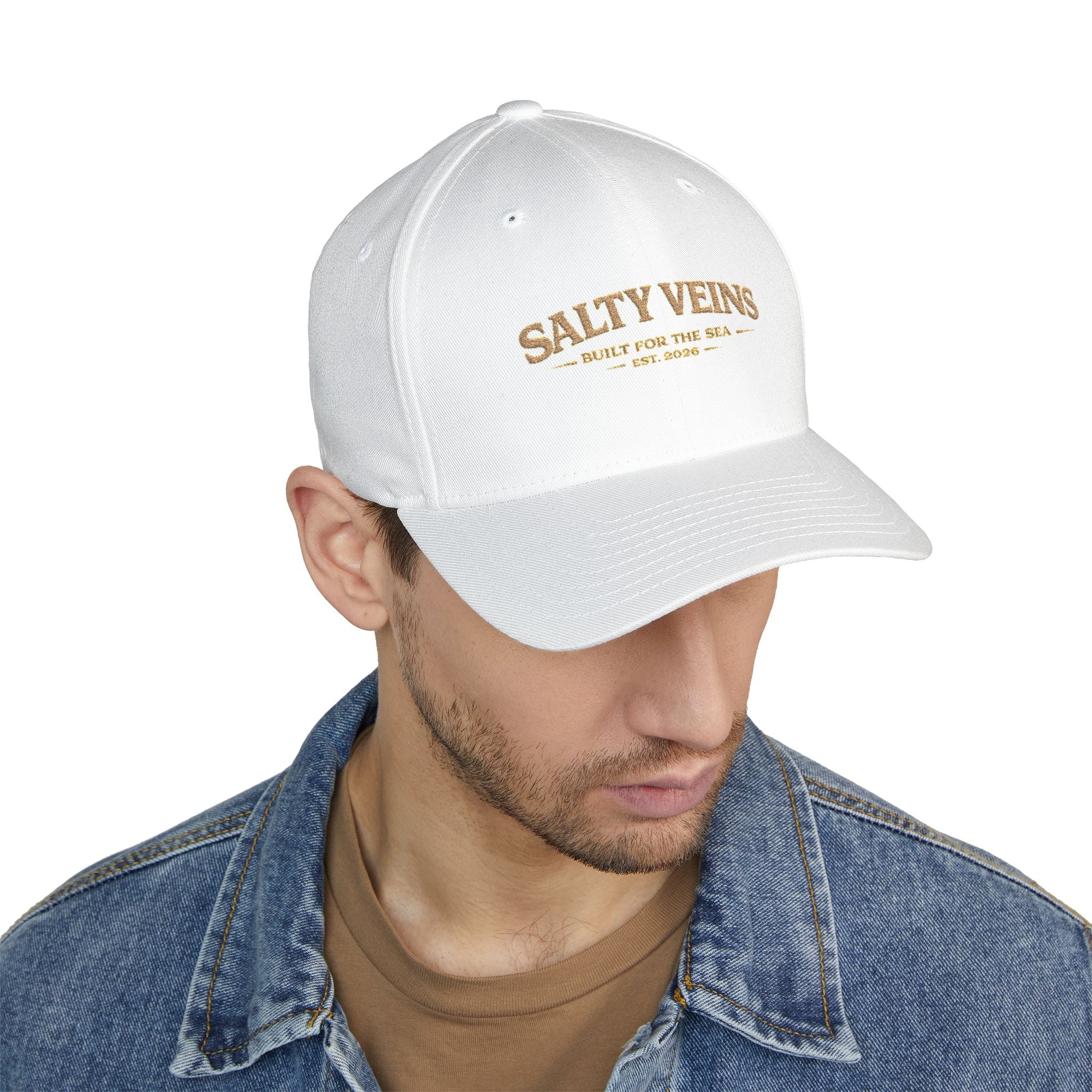 Casquette brodée Salty Veins — Chapeau fermé Beach Life