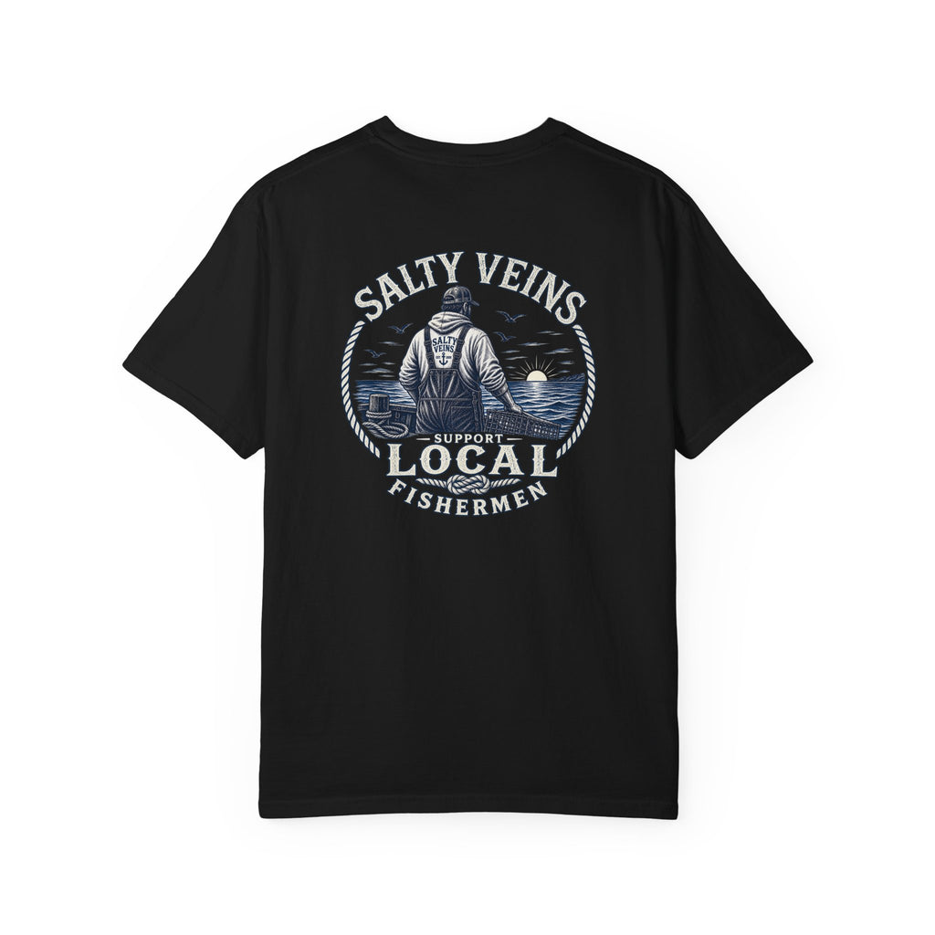 Salty Veins Support Local Fisherman Tee
