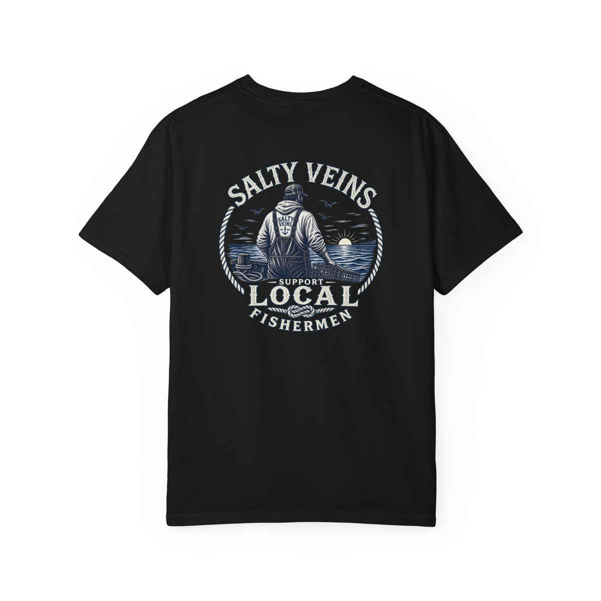 Salty Veins Support Local Fisherman Tee