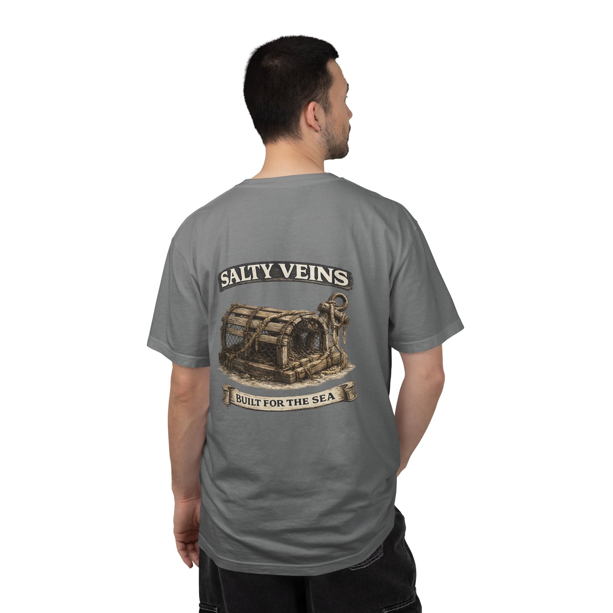 T-shirt Salty Veins Wooden Trap – T-shirt à motif de coffre de mer