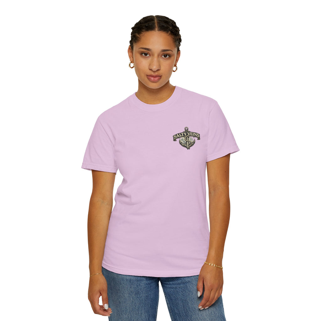 T-shirt Salty Veins Anchor — T-shirt graphique nautique « Legends Never Die »