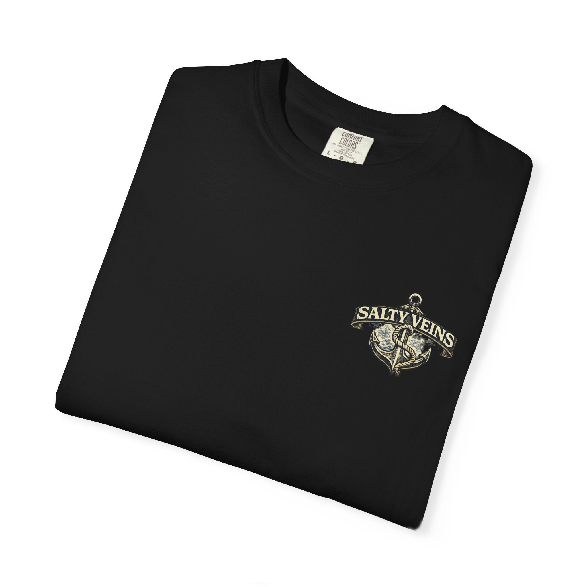 T-shirt Salty Veins Anchor — T-shirt graphique nautique « Legends Never Die »