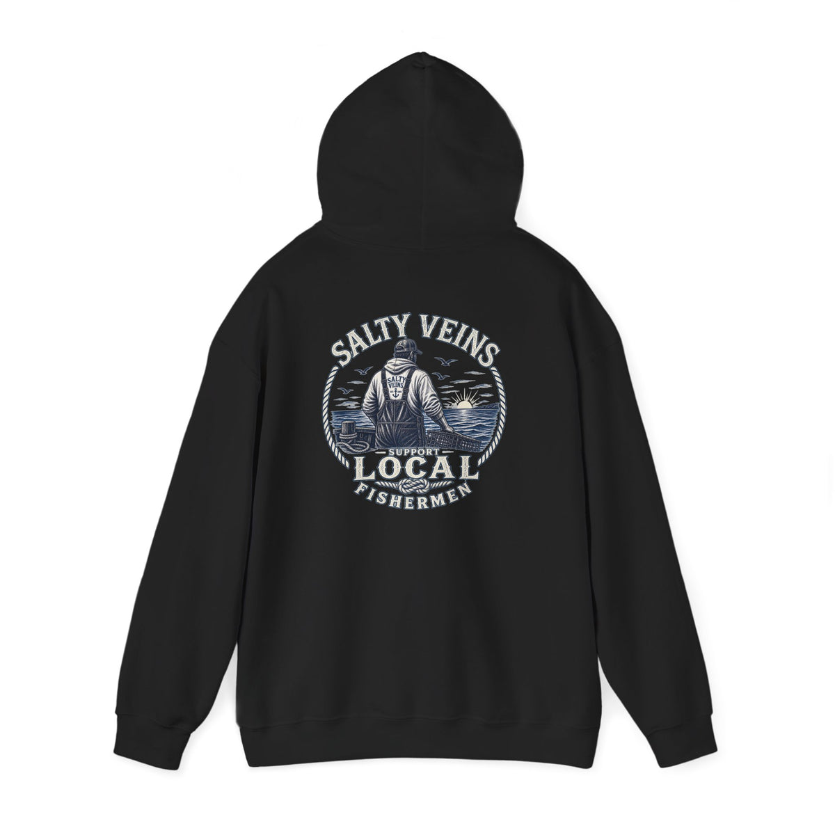 Salty Veins Support Local Fishermen Hoodie