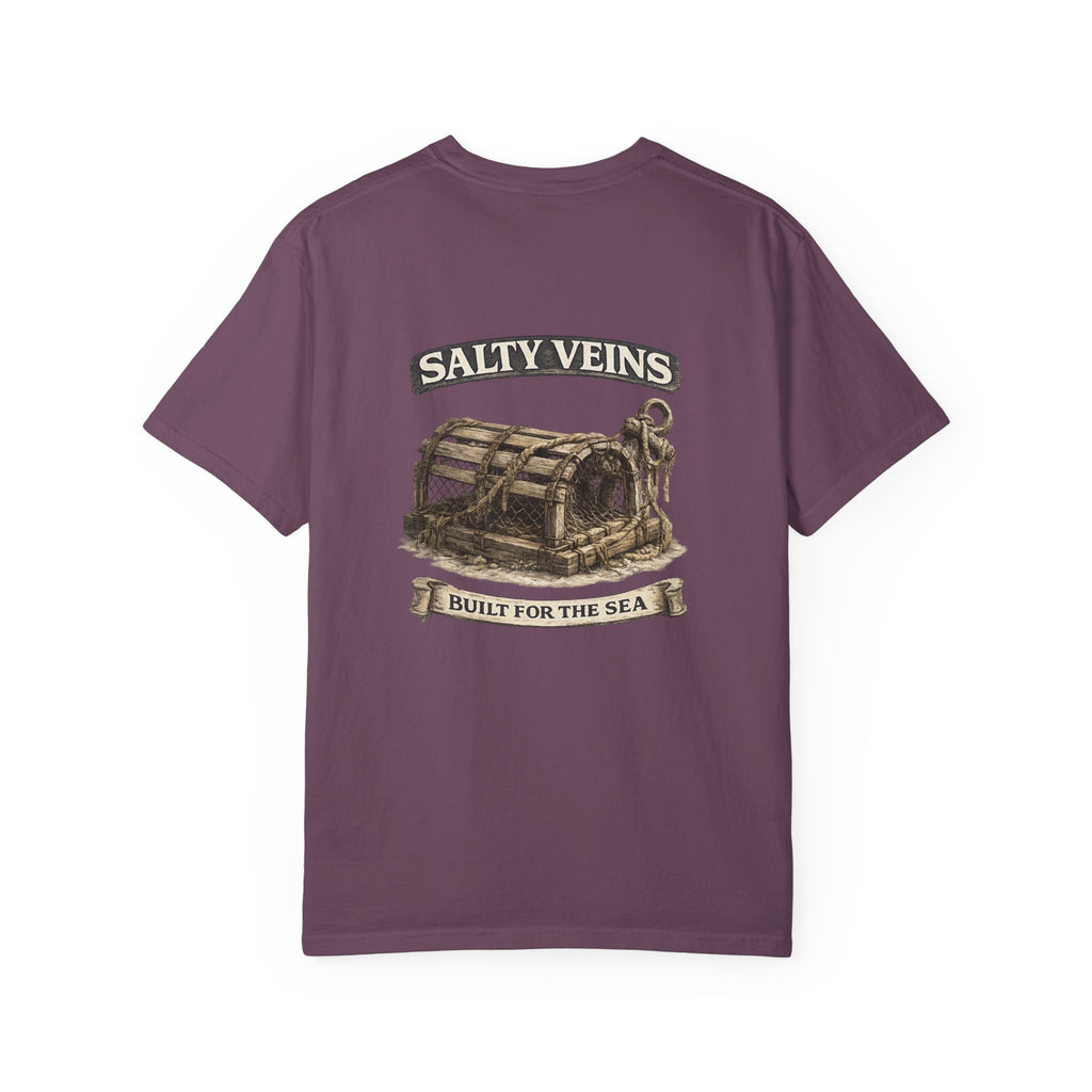 T-shirt Salty Veins Wooden Trap – T-shirt à motif de coffre de mer