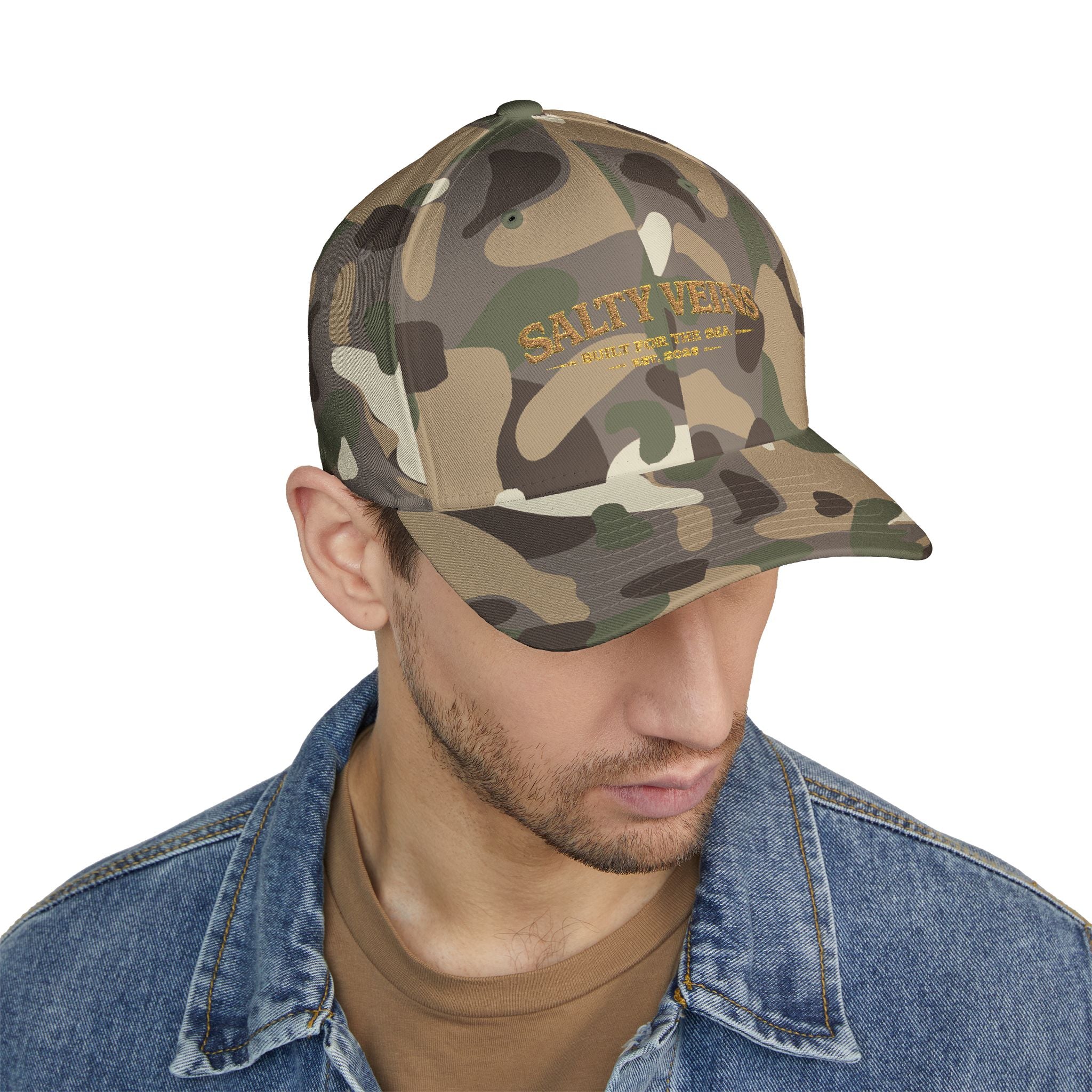 Casquette brodée Salty Veins — Chapeau fermé Beach Life