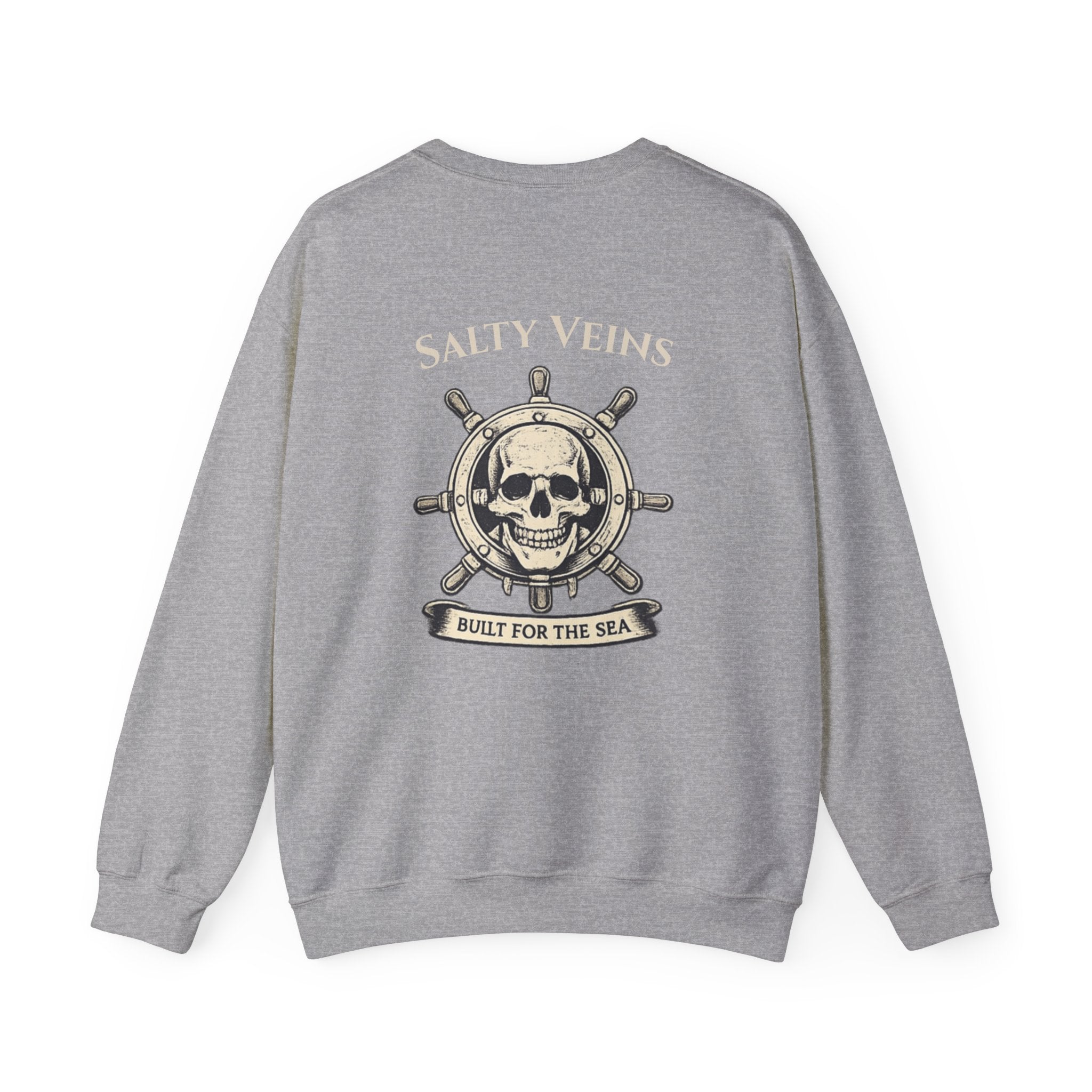 Salty Veins Nautical Skull Crewneck Sweatshirt — 'Built for the Sea'