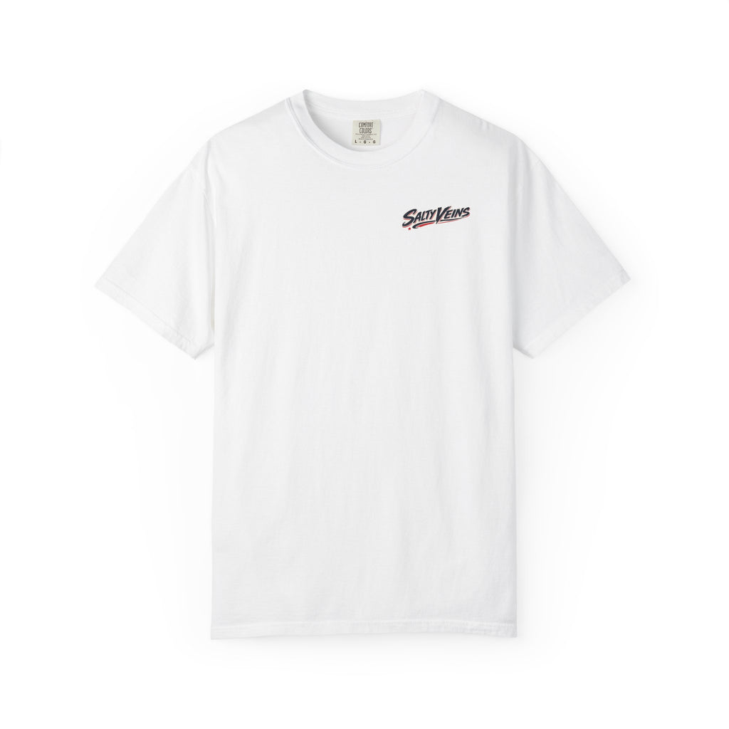 Salty Veins Marlin American Flag Fishing Tee