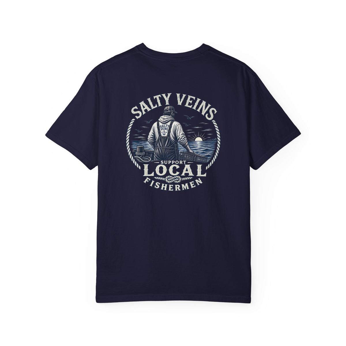 Salty Veins Support Local Fisherman Tee