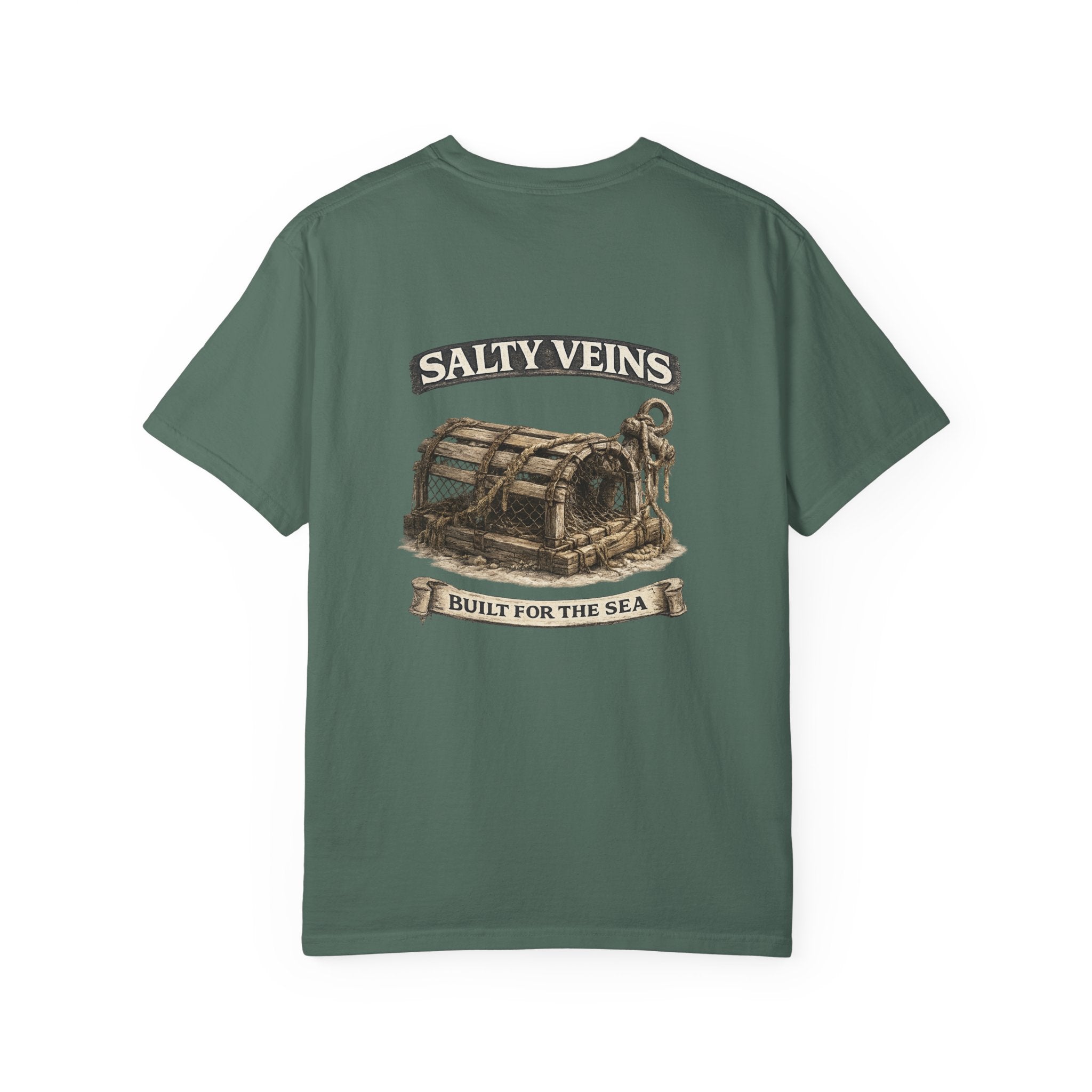 T-shirt Salty Veins Wooden Trap – T-shirt à motif de coffre de mer
