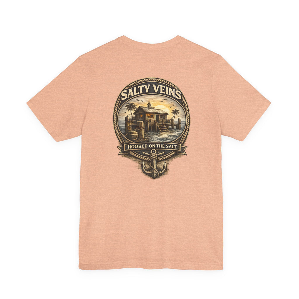 Salty Veins Hooked on the Salt Beach House Tee