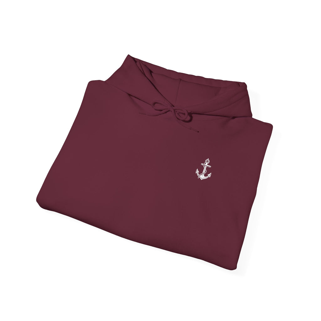 Sweat à capuche Salty Veins F/V — Sweat-shirt à capuche illustré « FV Harvest Moon » (bateau de pêche)
