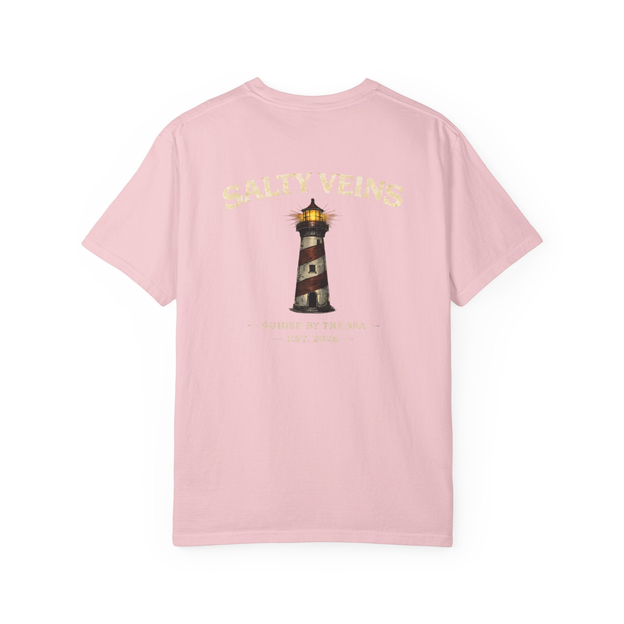 Salty Veins Guided by the Sea Lighthouse Tee