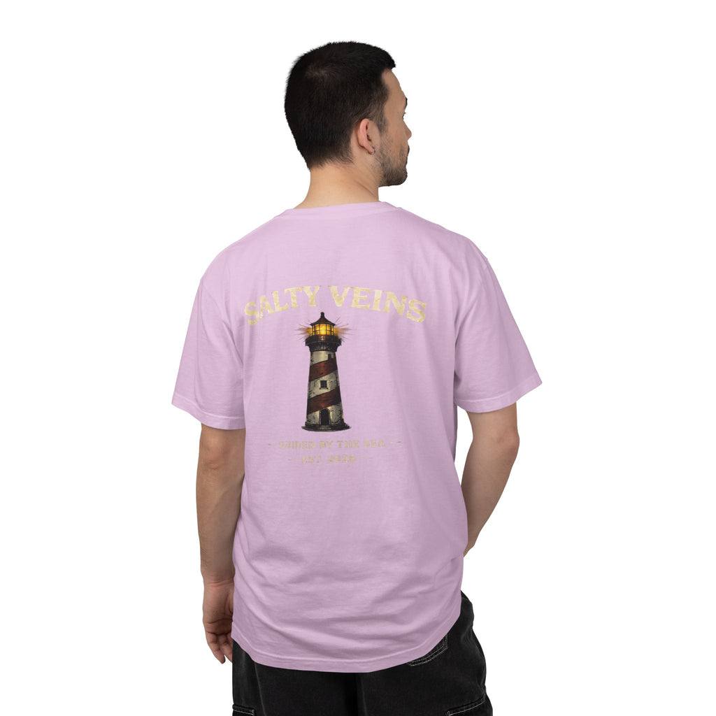 Salty Veins Guided by the Sea Lighthouse Tee