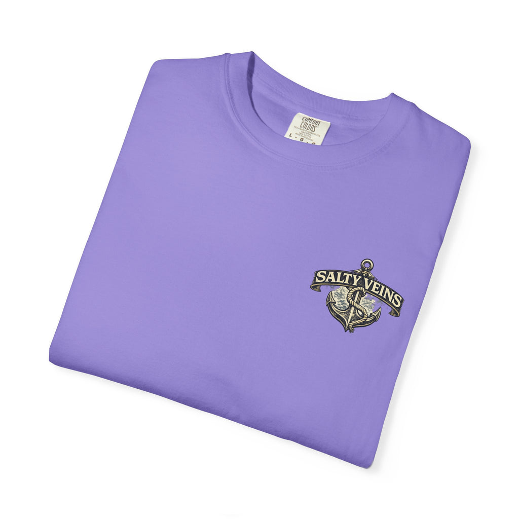 T-shirt Salty Veins Anchor — T-shirt graphique nautique « Legends Never Die »
