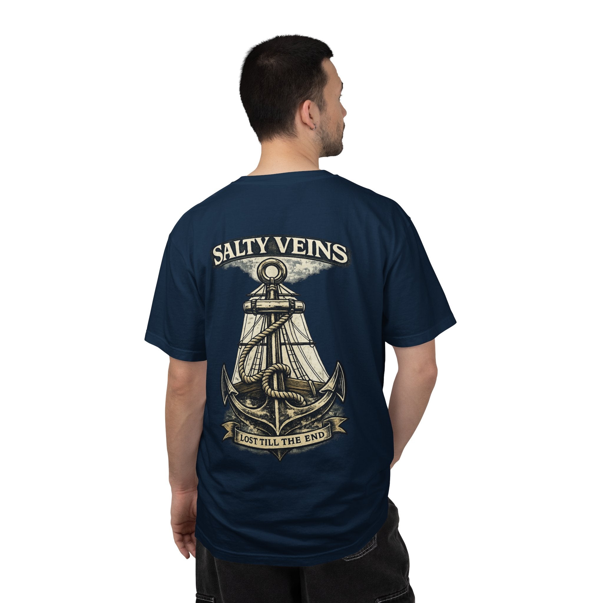 T-shirt graphique Salty Veins Anchor (Lost 'Til The End) — T-shirt col rond vintage nautique