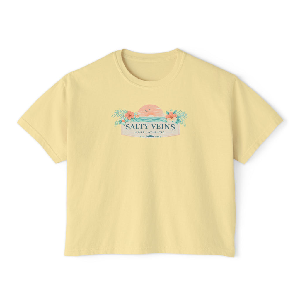 T-shirt ample femme Salty Veins – Coucher de soleil sur la plage