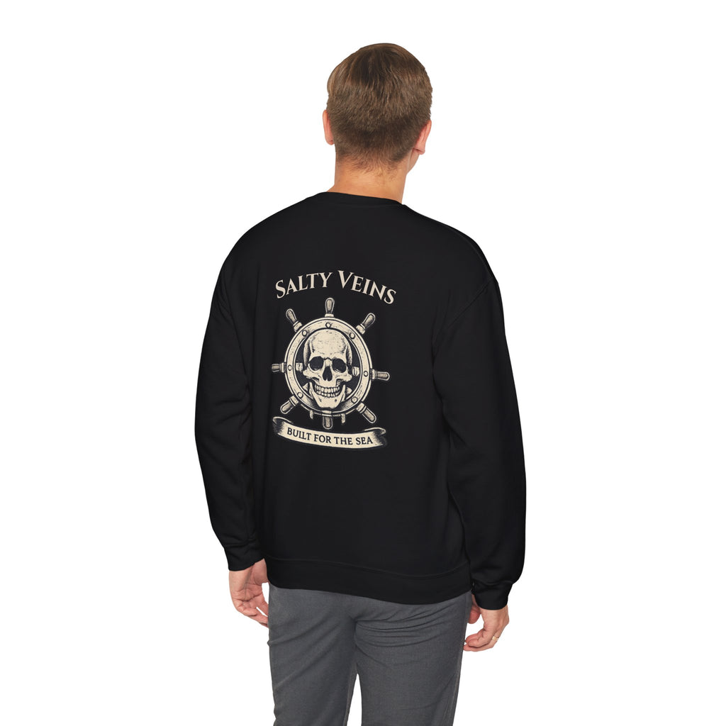 Salty Veins Nautical Skull Crewneck Sweatshirt — 'Built for the Sea'