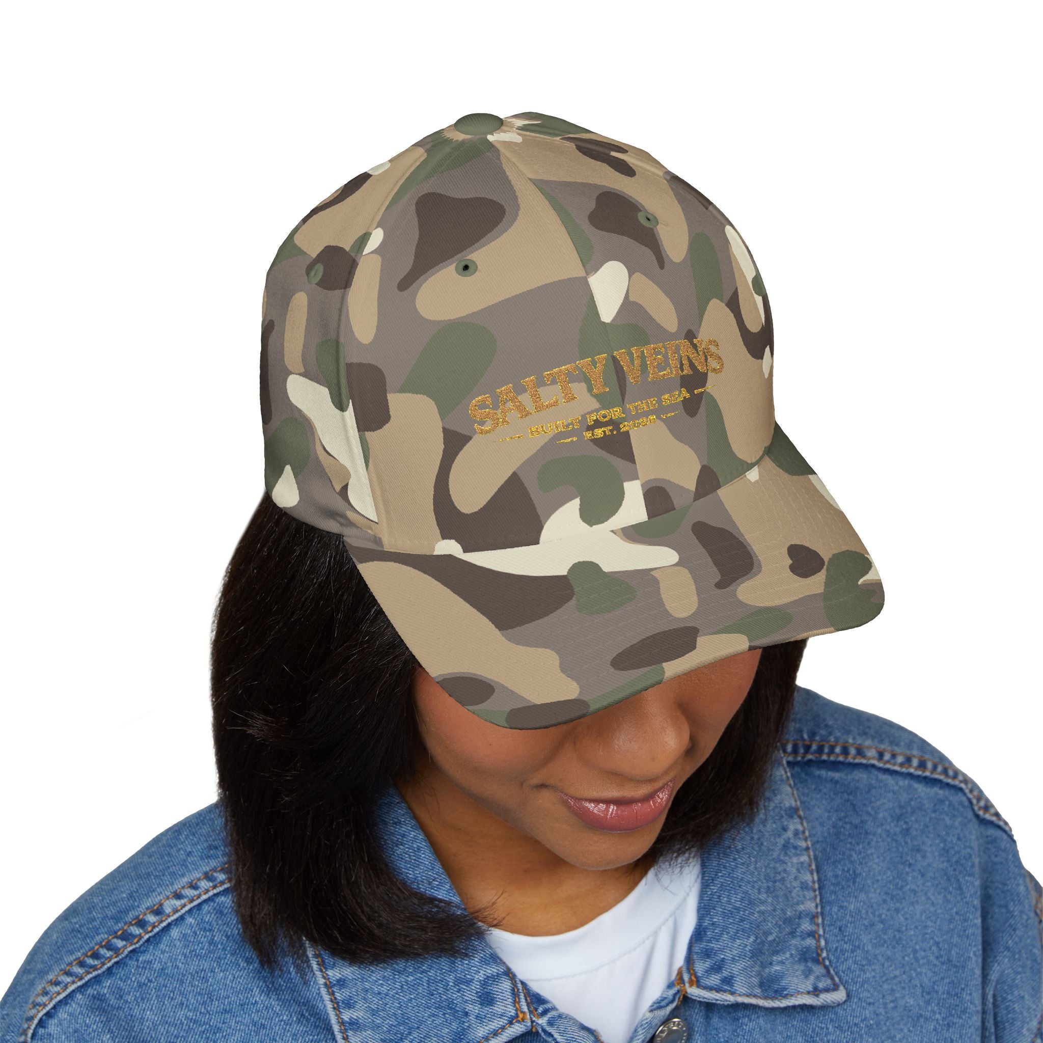 Casquette brodée Salty Veins — Chapeau fermé Beach Life