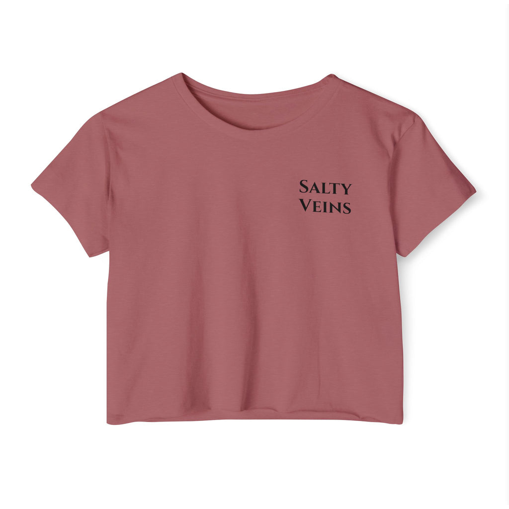 Salty Veins Crop Top — Nautical Lobster Tee