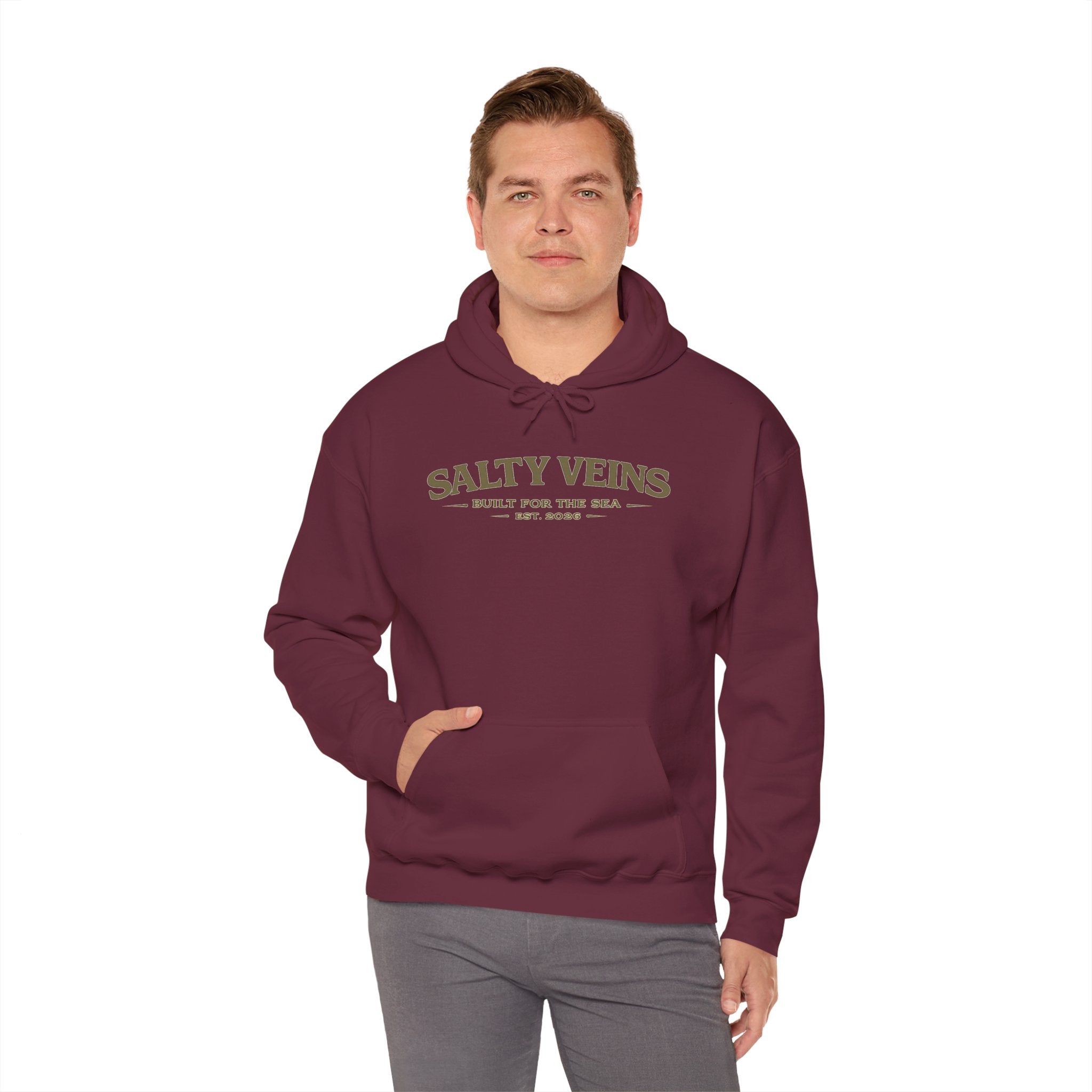 Sweat à capuche Salty Veins – Conçu pour la mer – Pull ras-du-cou Coastal