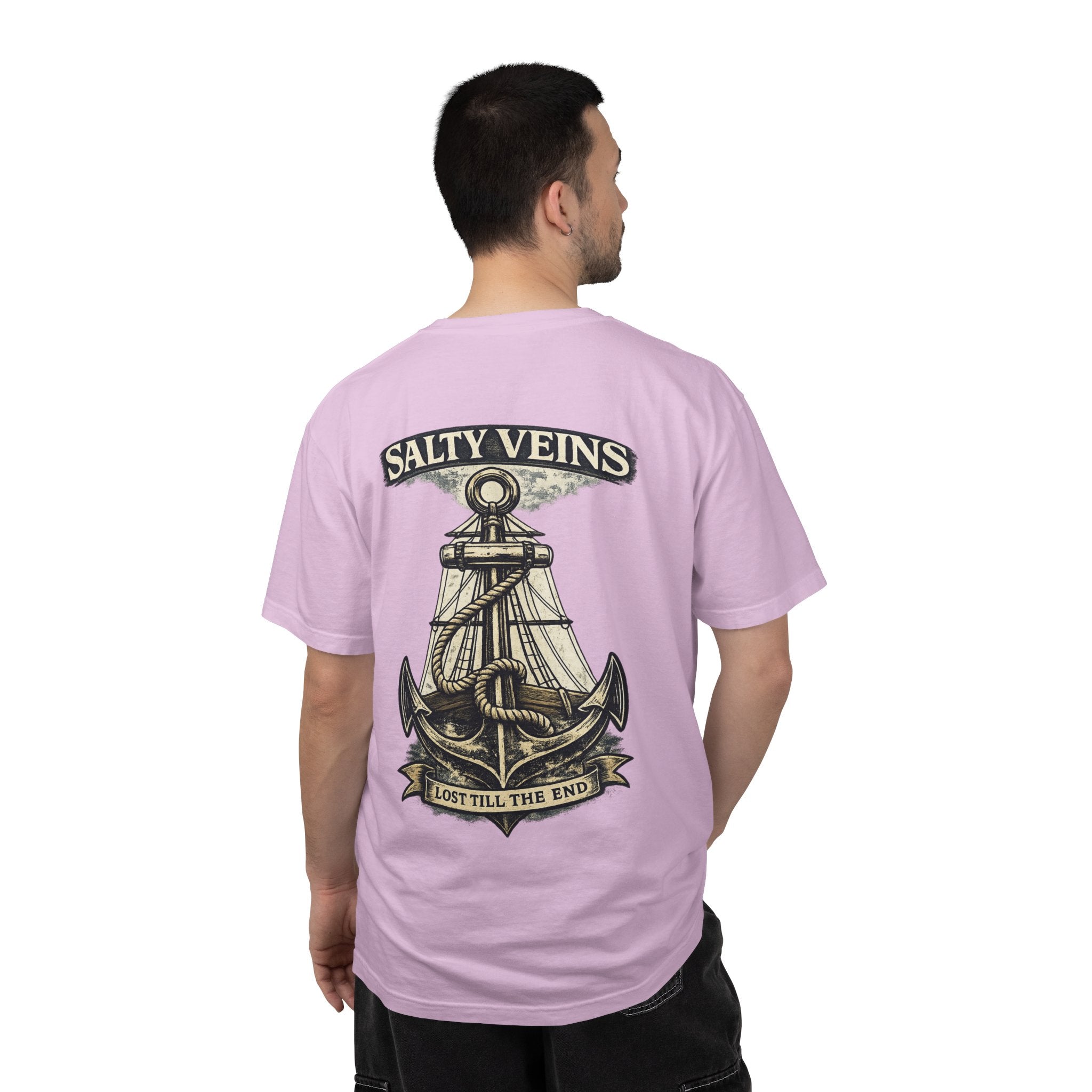 T-shirt graphique Salty Veins Anchor (Lost 'Til The End) — T-shirt col rond vintage nautique