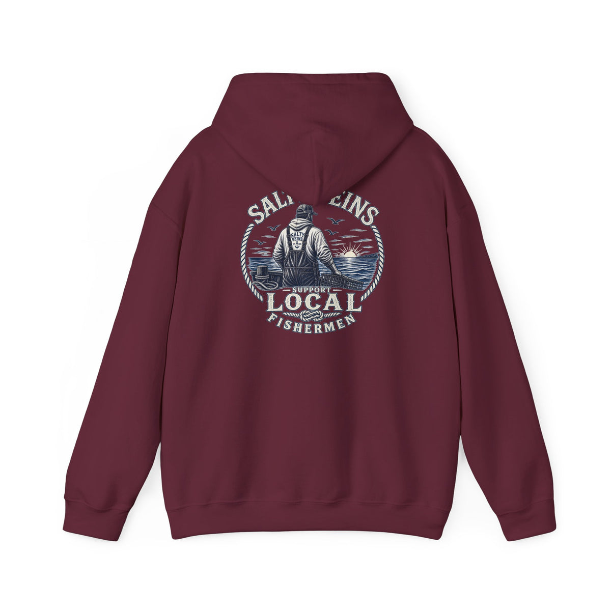 Salty Veins Support Local Fishermen Hoodie
