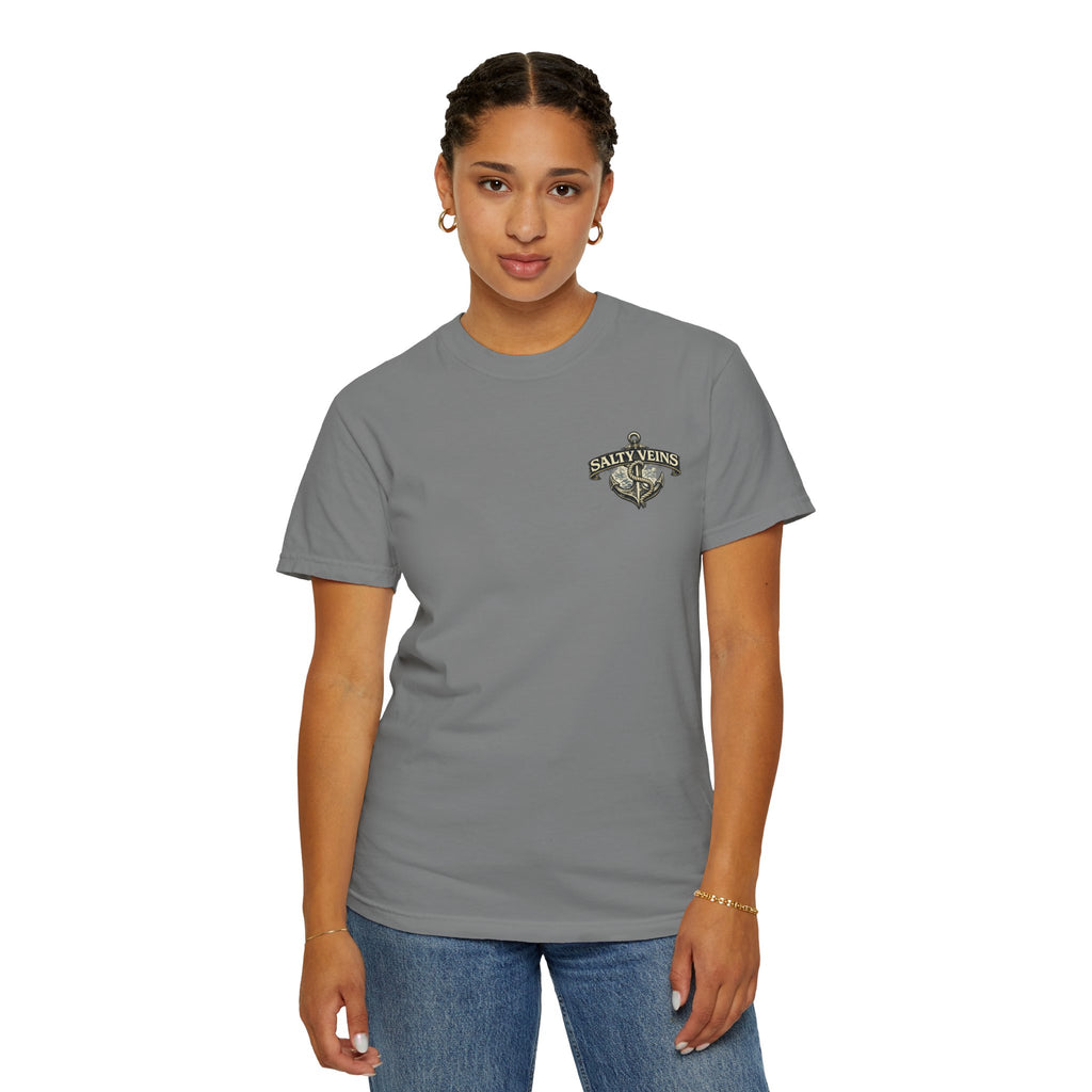 T-shirt Salty Veins Anchor — T-shirt graphique nautique « Legends Never Die »