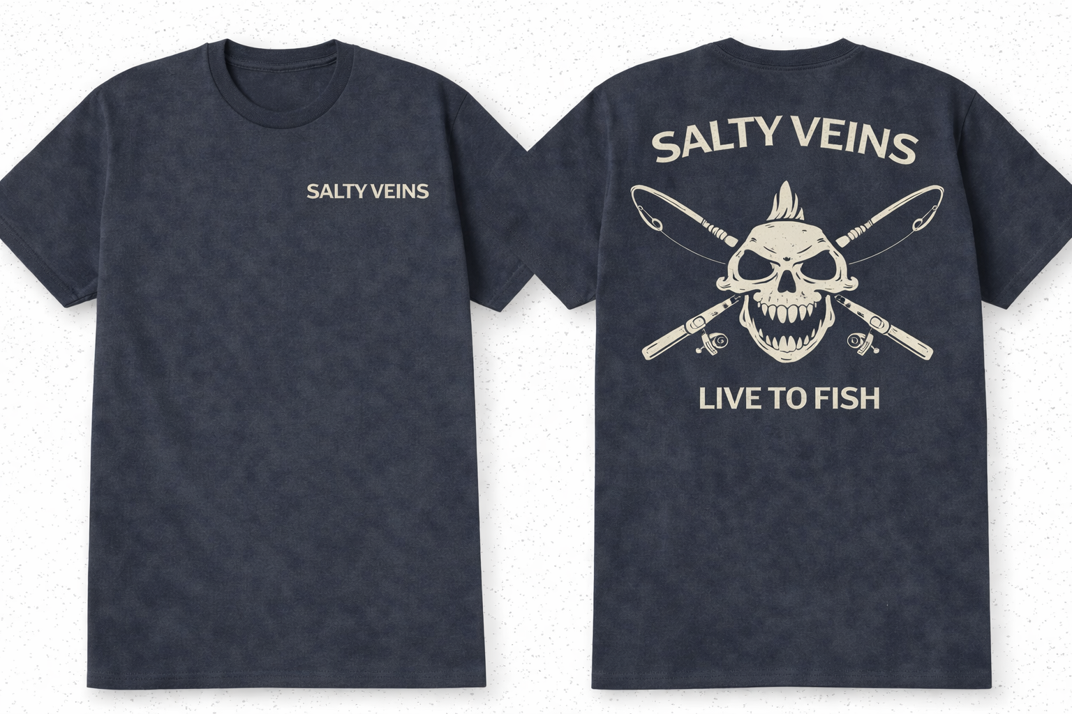 Salty Veins – Live to Fish Tee